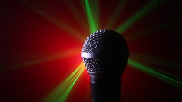 Microfone para som, música, karaoke em estúdio de áudio ou palco. Tecnologia Mic. Voz, concerto de entretenimento de fundo. Equipamento de transmissão de voz. Pop ao vivo, performance musical de rock - Filmagem, Vídeo