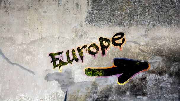 Настенные граффити в Европу
 - Фото, изображение