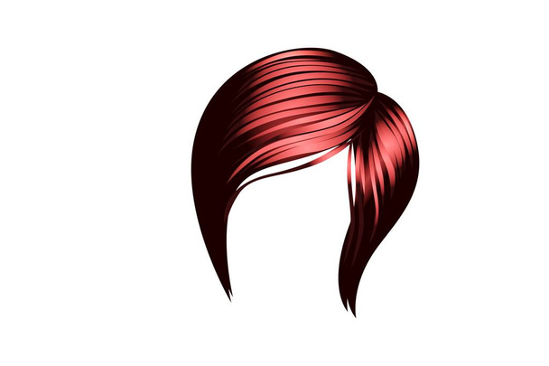 illustration de cheveux rouge colors.kare frange sur fond blanc
 - Photo, image
