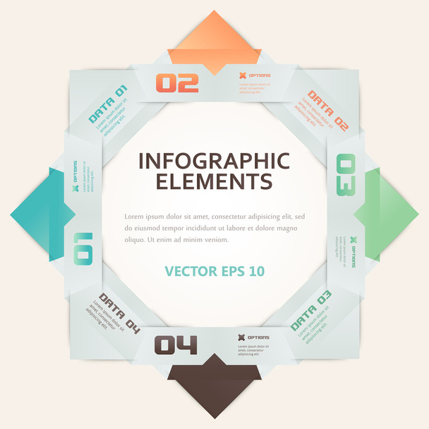 Modern Origami Style Number Options Infographic Illustration - Vector, Imagen
