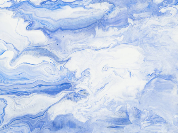Modrý mramor kreativní abstraktní ručně malované pozadí - Fotografie, Obrázek