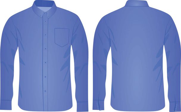 Синя сорочка з довгими рукавами. Векторна ілюстрація
 - Вектор, зображення