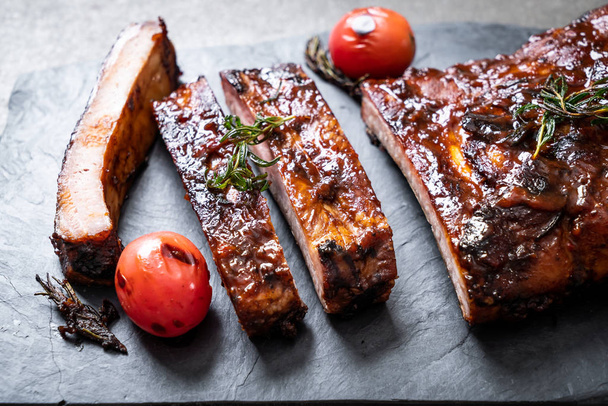 grilled barbecue ribs pork - 写真・画像