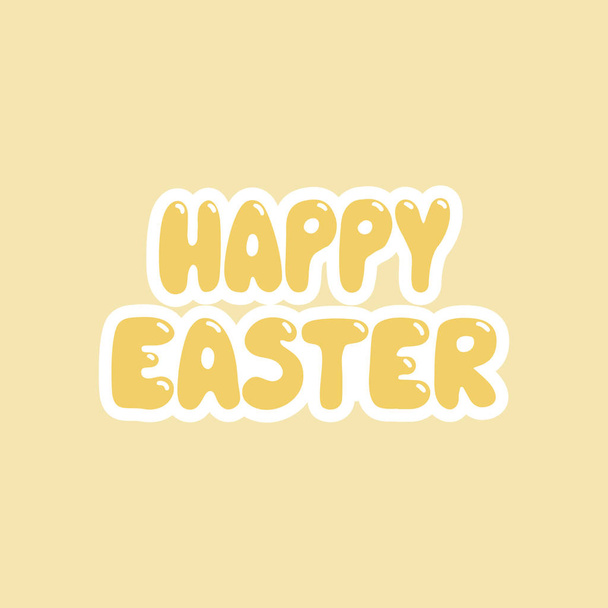 Happy Easter Sticker Lettering - Vector, Image