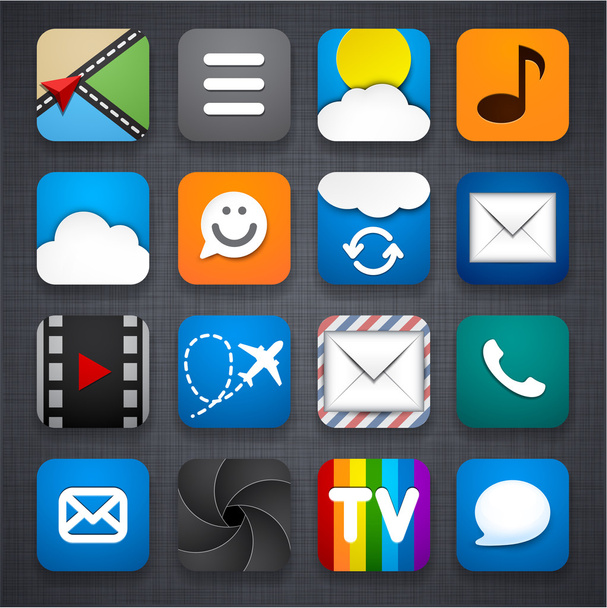 Set of app icons. - Vector, Image