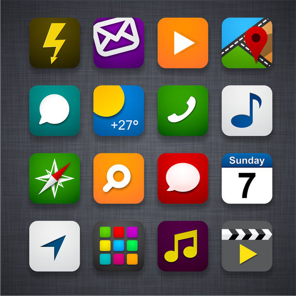 Set of app icons. - Vektor, kép