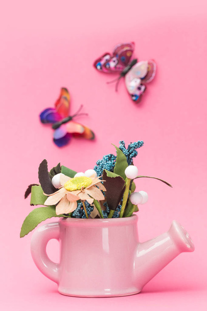 Belle piante in vaso e farfalle
 - Foto, immagini