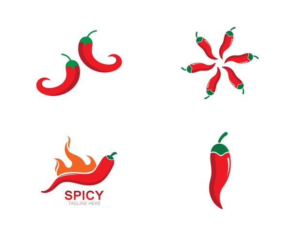 modelo de logotipo chili ícone do vetor ilustração
 - Vetor, Imagem