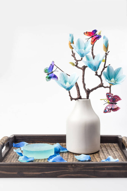 Soap and blue magnolia - Photo, Image