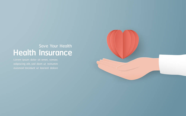 健康保険の概念におけるベクトルイラストレーションテンプレート des - ベクター画像