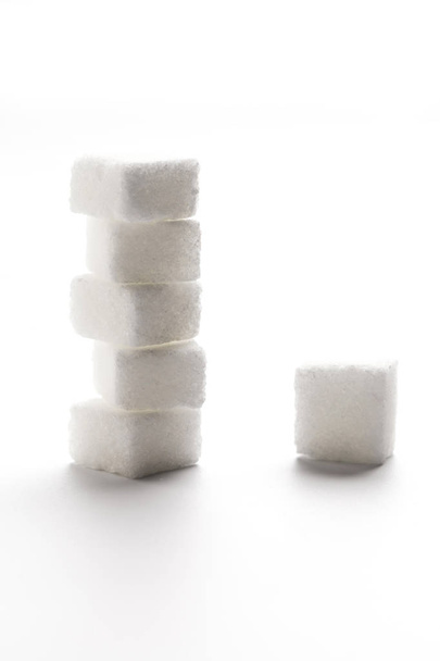 Photograph white sugar cubes - Photo, Image