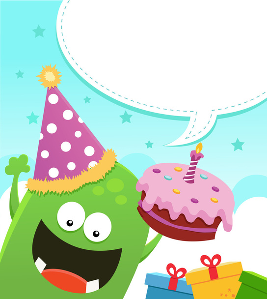 Monster 's Birthday Message
 - Вектор,изображение
