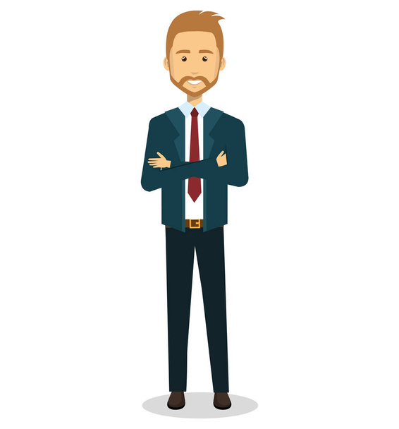 businessman character avatar icon - Vector, Image