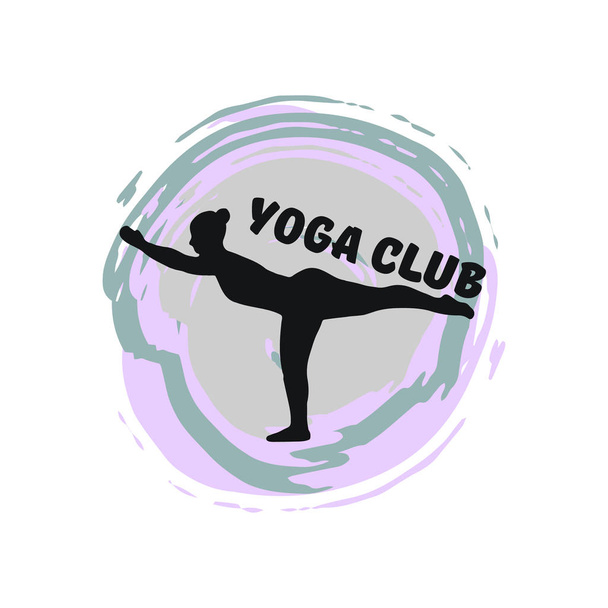Abstract logo for yoga club. Sports, gymnastic, yoga. Pastel shade - Vector, Image