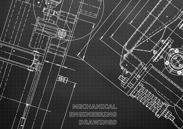 Vector illustration. Computer aided design system. Instrument-making. Black background. Points - Vector, Image