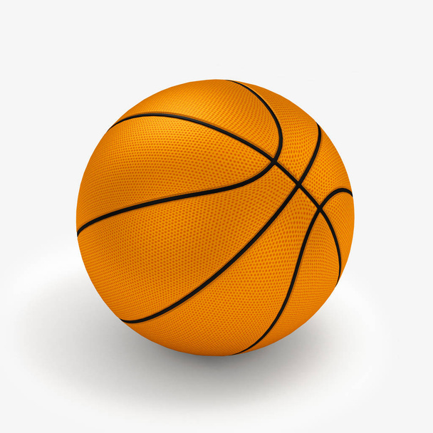 Помаранчевий кошик м'яч, ізольований на білому тлі і шляху.3D хворий
 - Фото, зображення