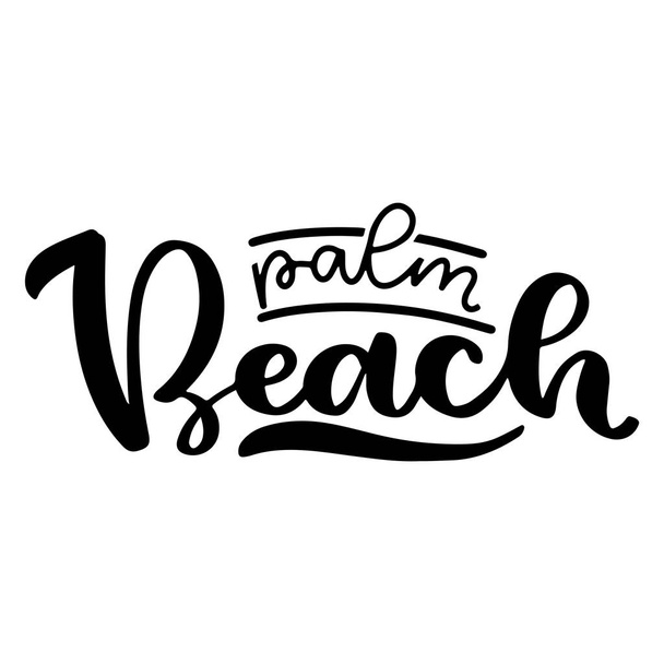 Brush lettering composition of Palm beach - Вектор,изображение