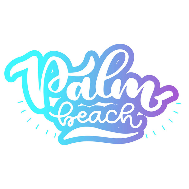 Brush lettering composition of Palm beach - Vector, Imagen