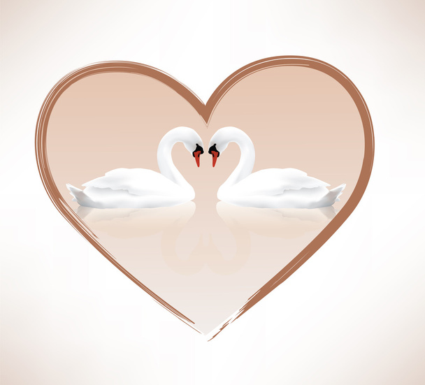 美しい白鳥 (バレンタイン) - ベクター画像