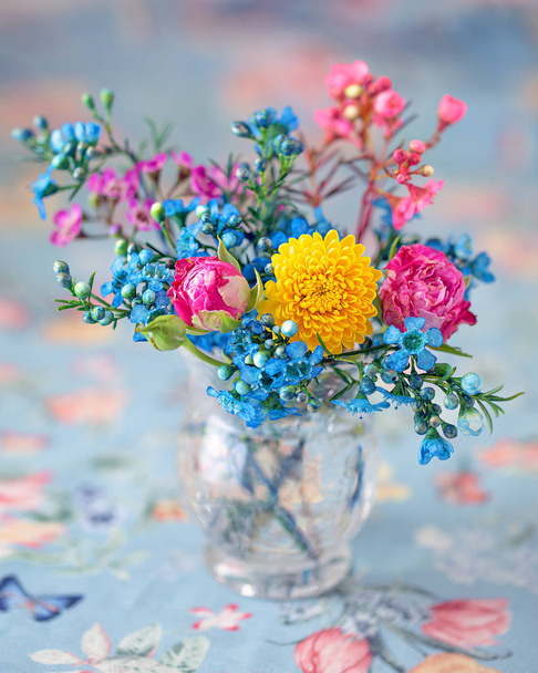 A beautiful bouquet of a spring flowers.Lovely bunch of flowers . - Zdjęcie, obraz