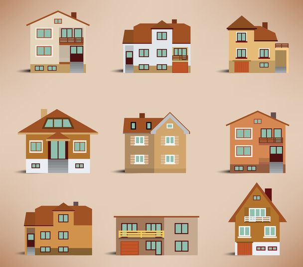 Casas adosadas (colores retro
) - Vector, imagen