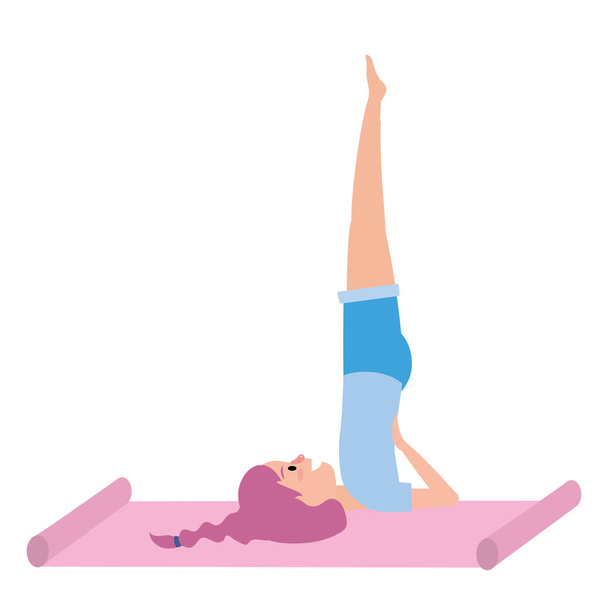 Fit Woman Practicando Yoga
 - Vector, Imagen