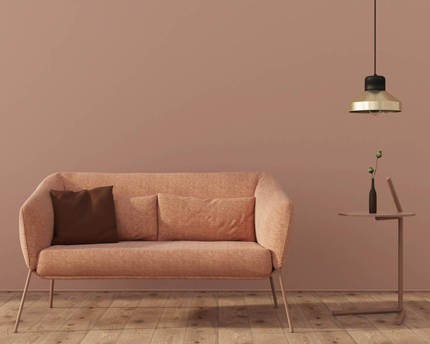Monochromatický interiér obývacího pokoje - Fotografie, Obrázek