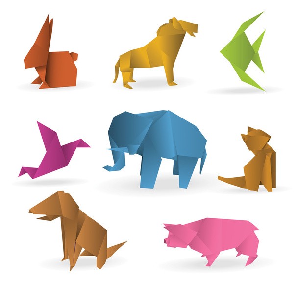 Origami animals - Vector, Image