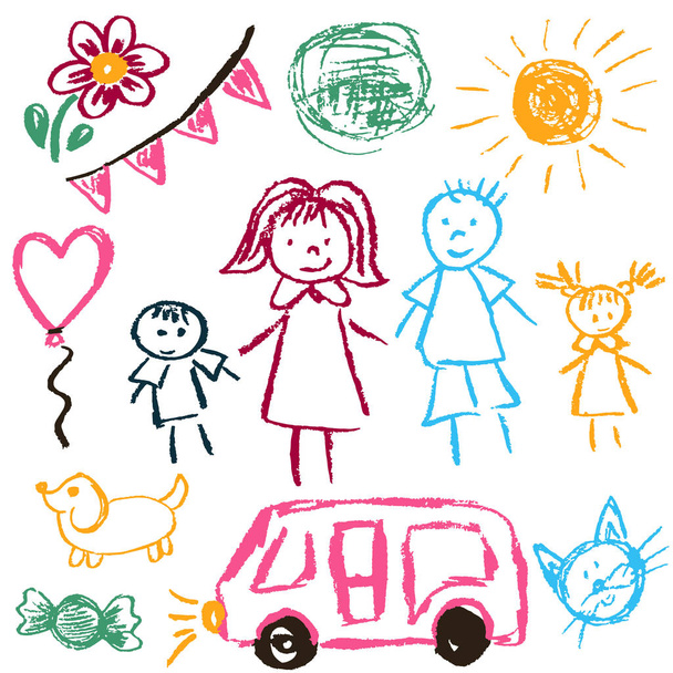 Tekeningen voor kinderen - Vector, afbeelding