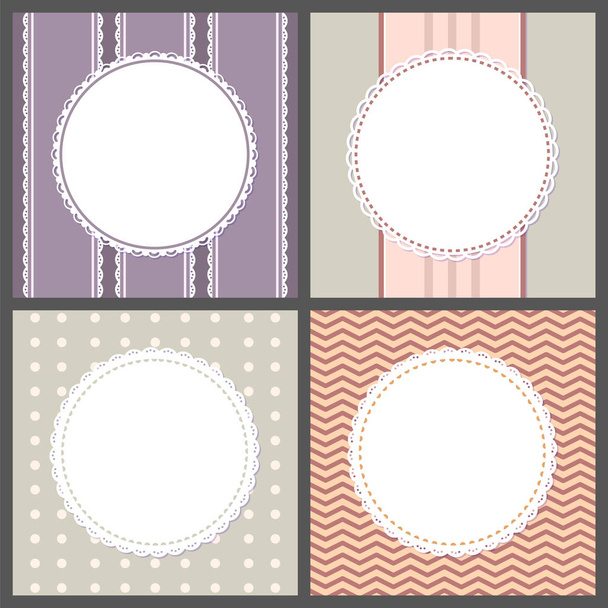 Pastel Color Gentle Posters with Round Frames - Vector, Image