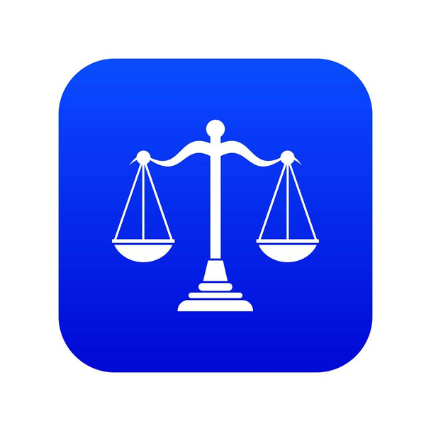 Balance scale icon digital blue - Vector, Image
