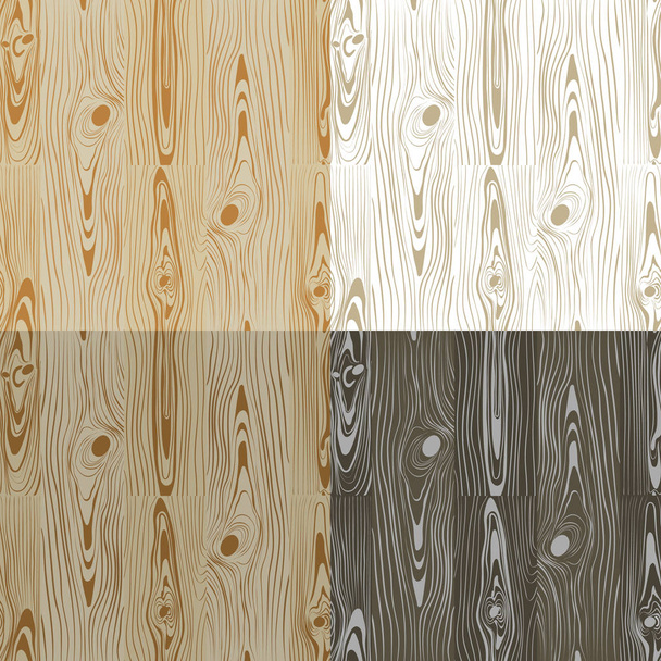  conjunto de patrones sin costura de tablones - cuatro tonos, textura de madera
. - Vector, Imagen