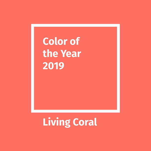 Couleur de l'année 2019. Palette des tendances de couleur. Inclure swatch corail vivant
 - Vecteur, image
