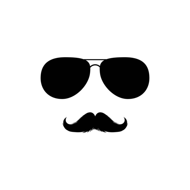 Moustaches et lunettes de soleil Clipart. Silhouette vectorielle isolée noire
 - Vecteur, image