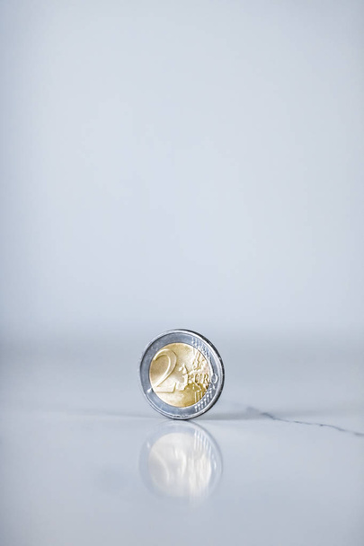 Euro coins, European Union currency  - Foto, Imagen
