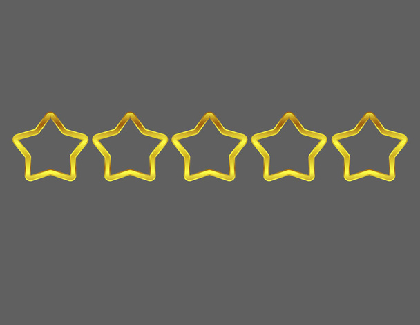Cinco estrelas douradas isoladas
  - Vetor, Imagem
