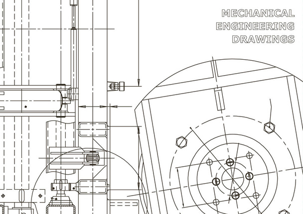 Mekanik alet yapımı. Teknik soyut arka planlar. Teknik illüstrasyon. Blueprint - Vektör, Görsel