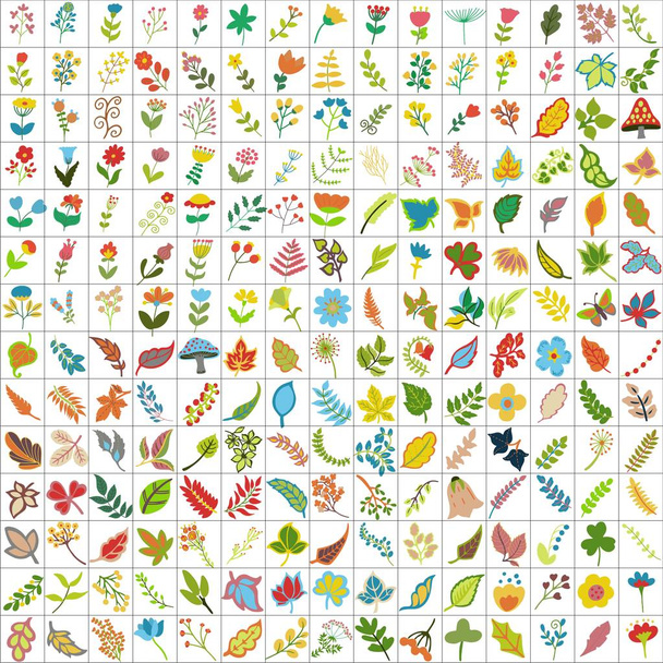  210植物の要素 - ベクター画像