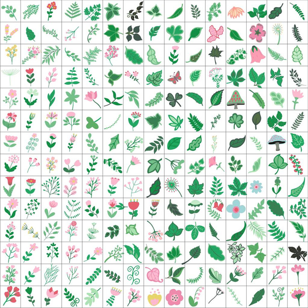  doscientos diez elementos de plantas
 - Vector, imagen