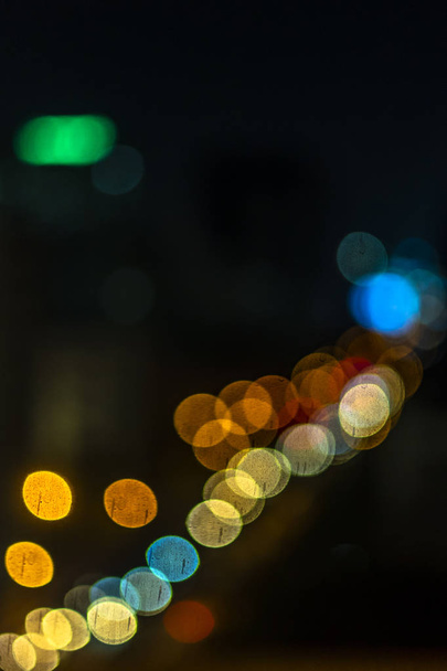 abstact blur bokeh of Evening traffic on road in city., night scene., Blur Images not Focus - Fotografie, Obrázek