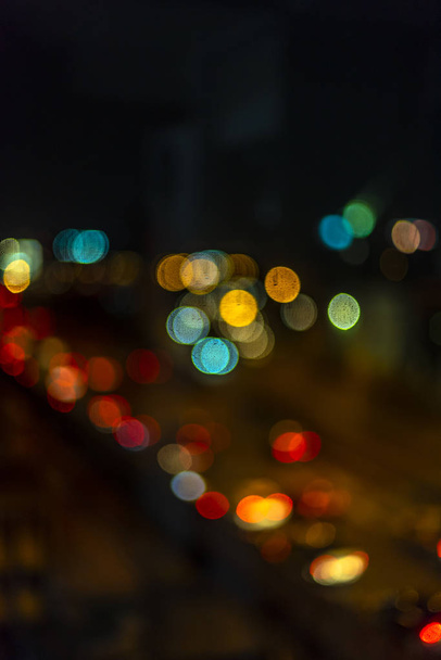 abstact blur bokeh of Evening traffic on road in the city., night scene., Blur Images not Focus
 - Фото, изображение