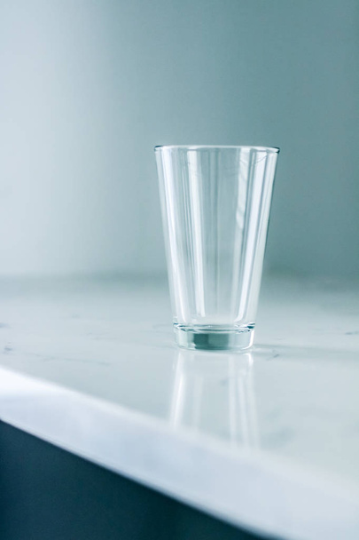Clean empty glass on marble table - Photo, Image