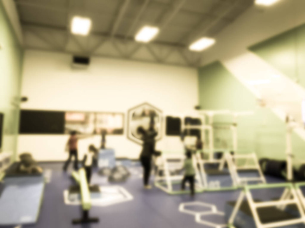 Blurry background children gym class in USA - Photo, Image