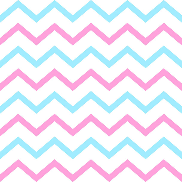 Cheron seamless pattern. Pink and blue zigzag vector texture. Herringbone colorful background. Vector - Vector, Image