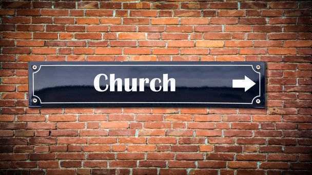 Straßenschild zur Kirche - Foto, Bild
