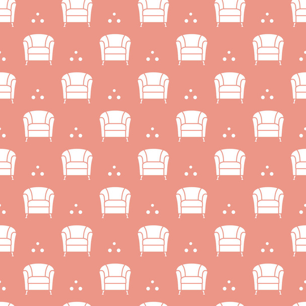 Vector seamless armchair pattern. - Vector, Image