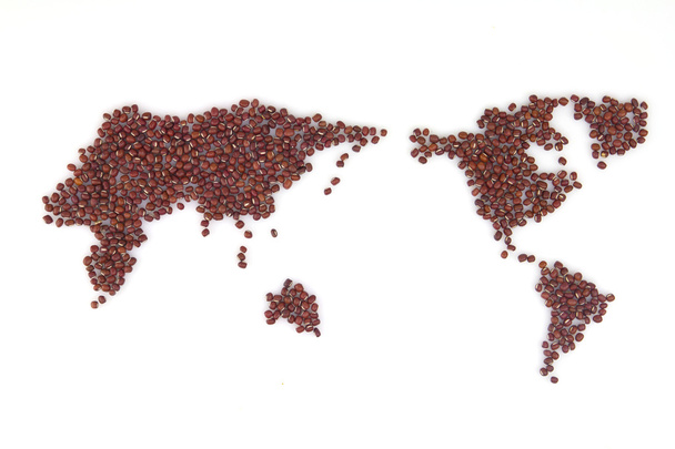 Rote Bohnen Karte der Welt - Foto, Bild