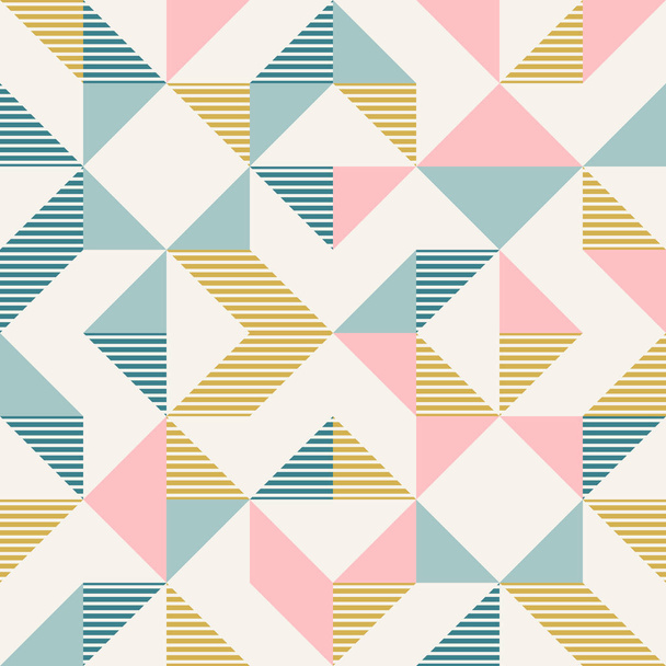Abstract geometry in retro colors, diamond shapes geo pattern - Vector, Image