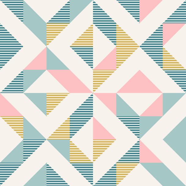 Abstract geometry in retro colors, diamond shapes geo pattern - Vector, Image