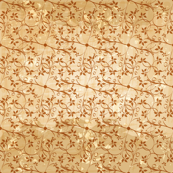 Бесшовный винтажный цветочный фон
 - Вектор,изображение